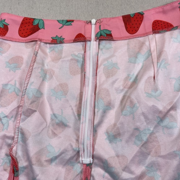 Strawberry pink, mini skirt size large cottage core Y2K vintage retro print - Picture 9 of 9